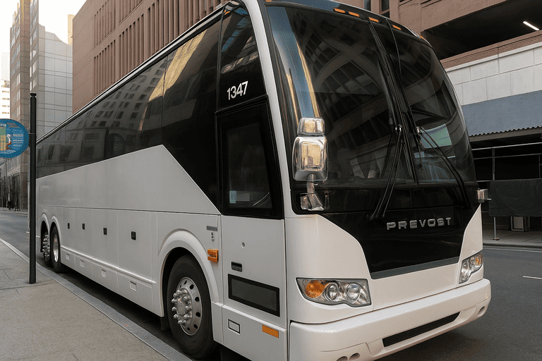a Charter Bus Rental Cedar Rapids coach bus