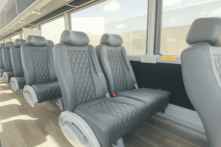 interior of Charter Bus Rental Cedar Rapids charter bus